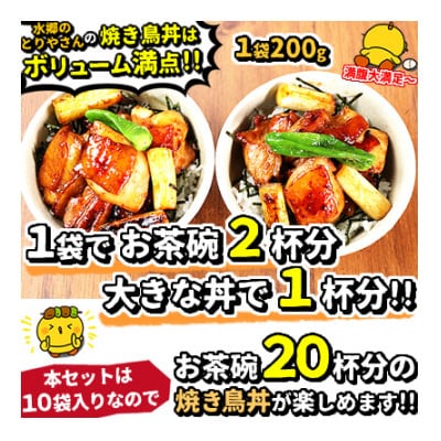 水郷どり本格派やきとり丼10食セット/鶏肉専門店「水郷のとりやさん」