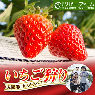 さわらリバー・ファーム「いちご狩り」入園券(大人小人ペア)