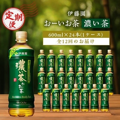 【毎月定期便】お～いお茶濃い茶600ml 24本(ケース)伊藤園全12回