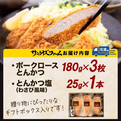 熨斗 アボ豚 ロースとんかつ & とんかつ塩 ギフトセット 180g×3枚