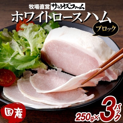 ホワイトロースハム ブロック 250g×3 計750g