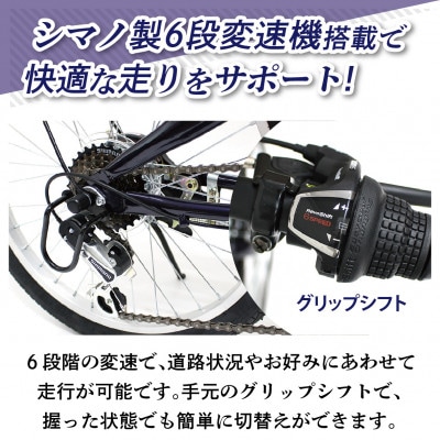 フィールドチャンプ 20インチ 6段変速 折たたみ自転車 ダークブルー MG-FCP206BL