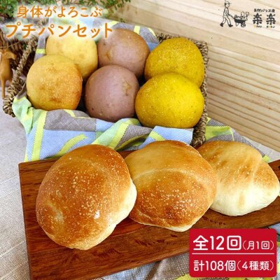 【全12回定期便】身体がよろこぶプチパンセット(卵/乳製品不使用)天然パン工房楽楽[AVC011]