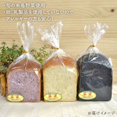 身体がよろこぶ食パン3種セット(卵/乳製品不使用)天然パン工房楽楽[AVC012]