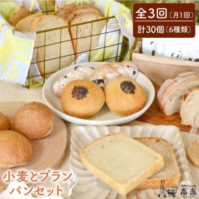【全3回定期便】栽培期間農薬科学肥料不使用小麦とブランのパンセット 卵/乳製品不使用[AVC018]