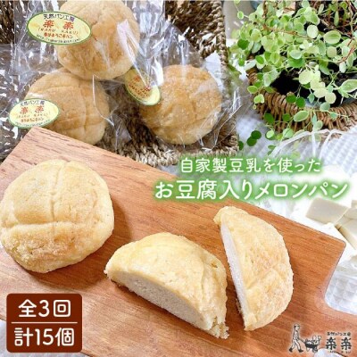 【全3回定期便】自家製豆乳を使ったお豆腐入りのメロンパン(卵/乳製品不使用)[AVC044]