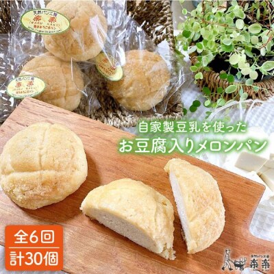 【全6回定期便】自家製豆乳を使ったお豆腐入りのメロンパン(卵/乳製品不使用)[AVC045]