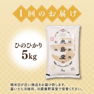 【全3回定期便】【こだわり精米】糸島産 ひのひかり 5kg 糸島市/RCF 米 [AVM006]