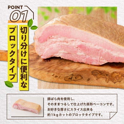 原形ベーコンブロック　約1kg　K161-019_01