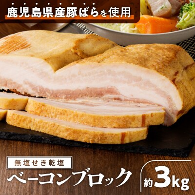 無塩せき乾塩ベーコンブロック　計約3kg　K161-020_03