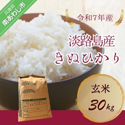令和7年産　淡路島産キヌヒカリ　玄米30㎏