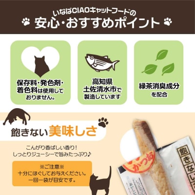 キャットフード いなば チャオ焼かつお 全4風味(5本入×6袋セット)×12回定期便【J00099】