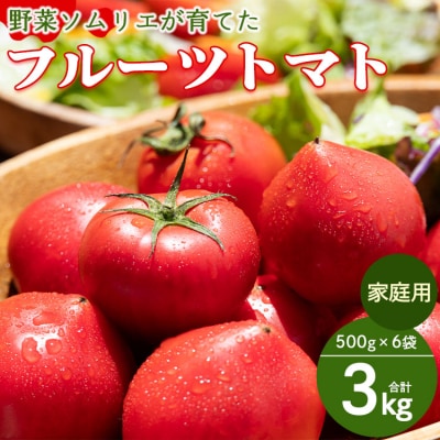 【先行受付】野菜ソムリエが育てた 家庭用 フルーツトマト 計3kg(500g×6袋) mj-0022