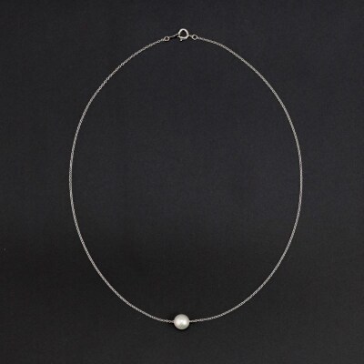【SILVER】7.0-7.5mm アコヤ真珠スルーネックレス RM/No.86