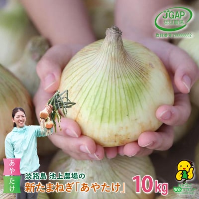 【新たまねぎ】淡路島　池上農場の「あやたけ」10kg【発送時期3月下旬～5月頃】　ai03020