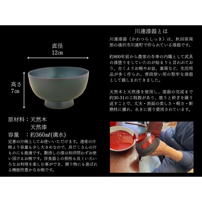 川連漆器　箸付夫婦まんぷく椀(銀朱・銀溜)紙箱入[H4-5501]