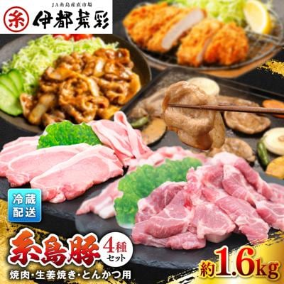 JA糸島 糸島豚 焼肉 トンカツ 生姜焼き セット /JA糸島産直市場 伊都菜彩[AED003]