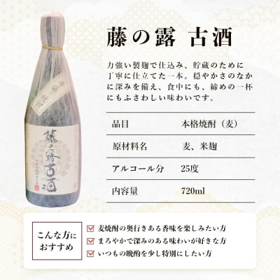 諸塚村産 地焼酎(上)セット 園の露・藤の露古酒 720ml×2本