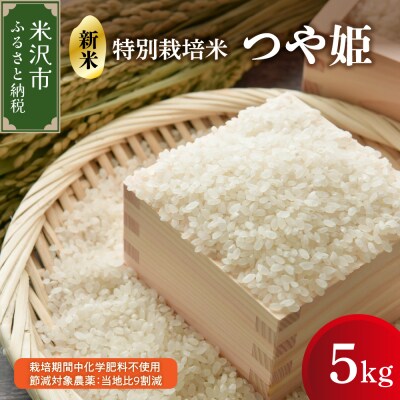 【令和7年産】 つや姫 5kg 特別栽培米 【栽培期間中化学肥料不使用・節減対象農薬:当地比9割減】