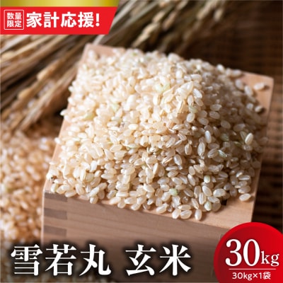 【令和7年産】 雪若丸 玄米 30kg ( 30kg × 1袋 ) 2025年産 米沢産