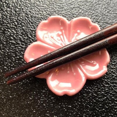 【藤田蝋色工芸】桜嵐坊お箸と箸置きセット(茶色)1膳