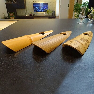 京都の竹垣職人が作った、竹のボトルスタンド・白竹