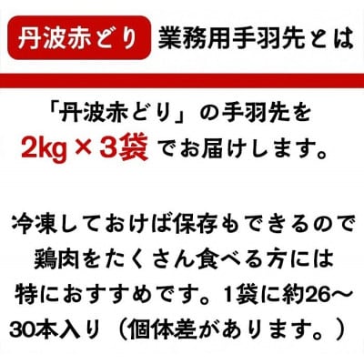 【訳あり】京都亀岡丹波山本の丹波赤どり 手羽先 計6kg(2kg×3パック)