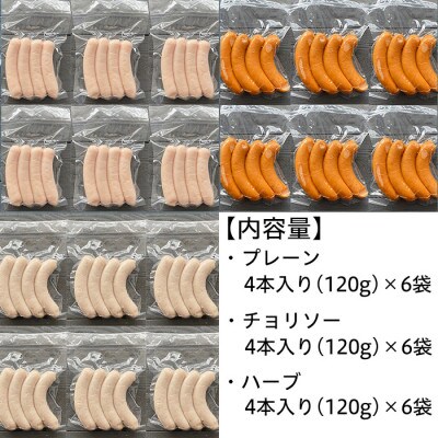 【訳あり】京都亀岡丹波山本の地鶏丹波黒どり ソーセージ 3種食べ比べセット 72本