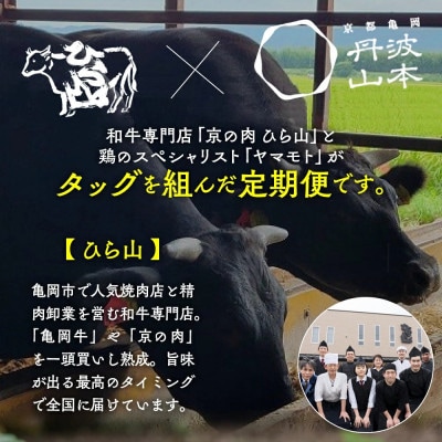 【毎月定期便】訳あり 京の肉&地鶏丹波黒どり・丹波赤どり お楽しみセット全12回