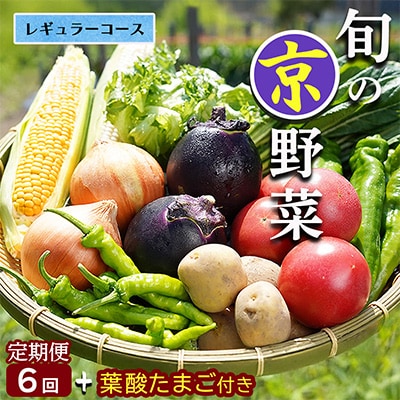 【6回定期便】旬の京野菜 毎月お届けレギュラーコース(全6回)& 葉酸たまご6個入り
