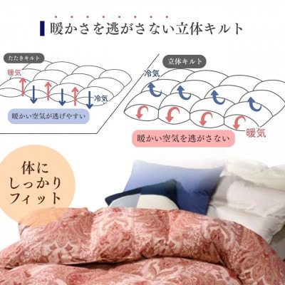 <京都金桝>羽毛布団 掛け布団 ハンガリーダウン90% シングル ピンク DP360 アクア