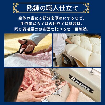 京都金桝の羽毛布団  掛け布団 ポーランドマザーグースダウン95%(ブルー) DP420 ロワーレ