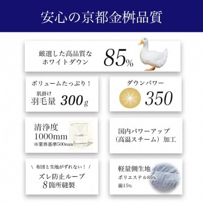 【訳あり】<京都金桝>色・柄おまかせ 洗える 肌掛け 羽毛布団 シングル ホワイトダウン85%
