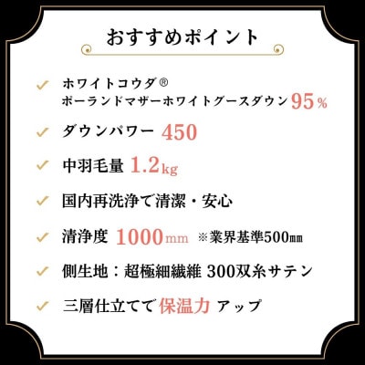 <京都金桝>羽毛布団 シングル ポーランドマザーグースダウン95% ブルー DP450|セーヌ