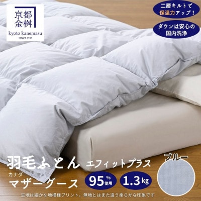 羽毛掛布団　シングル　カナダホワイトマザーグース95%　DP440　エフィットプラス　ブルー