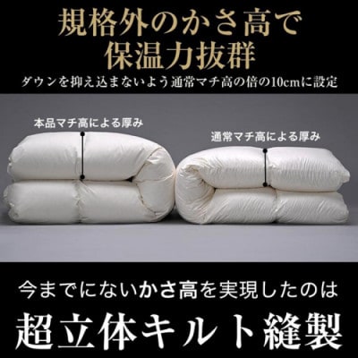 <京都金桝>【訳あり】羽毛布団 掛布団 ホワイトダックダウン93% DP400 ダブル プレミア2