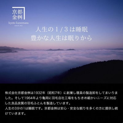 <京都金桝>【訳あり】羽毛布団 掛布団 ホワイトダックダウン93% DP400 ダブル プレミア2
