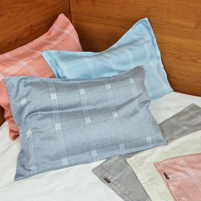 《京都金桝》枕カバー 43×63cm用 薄ピンク 綿100%|ジーマス