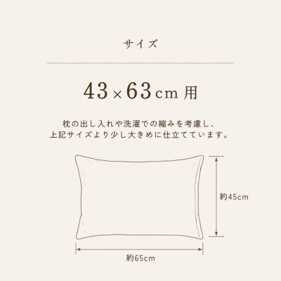 枕カバー 43×63cm用 シエロブルー 綿100% ファスナー式|クロッシェ《京都金桝》