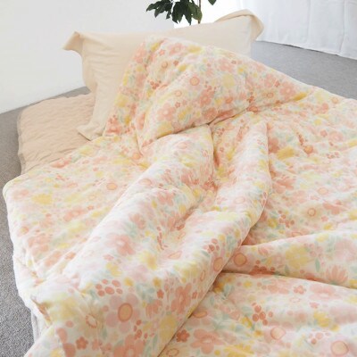 【綿布団】ウォッシャブルコットンケット 掛布団 ハーフ(100×150cm) 0.5kg ピンク