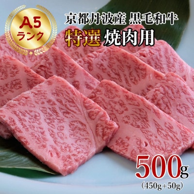 京の肉ひら山厳選 特選A5 京都産黒毛和牛 焼肉用 500g