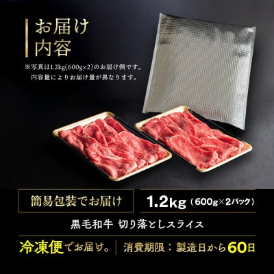 【訳あり】京都丹波産黒毛和牛 A4A5 切り落とし スライス 1.2kg(600g×2)京の肉ひら山