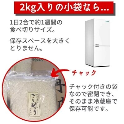 2022年11月発送開始『定期便』 京都丹波米 こしひかり 2kg×3袋 全6回
