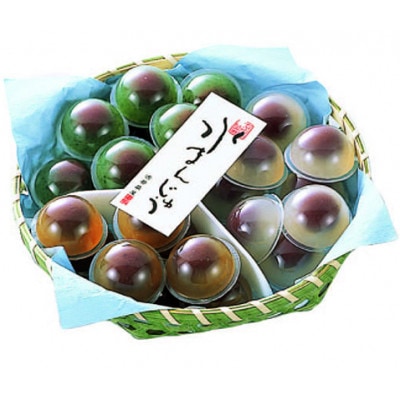 【期間限定】<京栗菓匠 若菜屋>かご入り 水まんじゅう 詰合せ《3種類 プレーン よもぎ わらび》