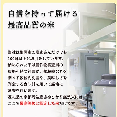 【毎月定期便】無洗米 京都丹波産 キヌヒカリ 5kg全6回