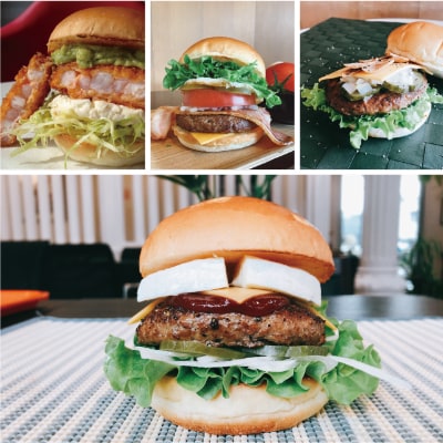 3年連続バーガーグランプリ優勝のカマンベールチーズバーガーを含むグルメバーガー4個【Hセット】