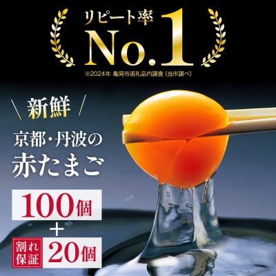 新鮮 丹波の赤たまご 100個(20個×5パック)+割れ保証20個