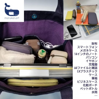 日本製デニムトートバッグ　フラワーオブライフ(ブルー)4