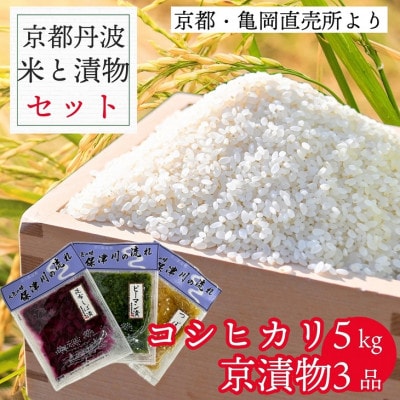 【訳あり】佐伯の里の源流米 コシヒカリ5kg & 漬け物3種セット