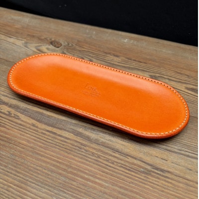 【LT-01-ORG】ペントレー・ 美しいヌメ革で作られたレザートレーOrange